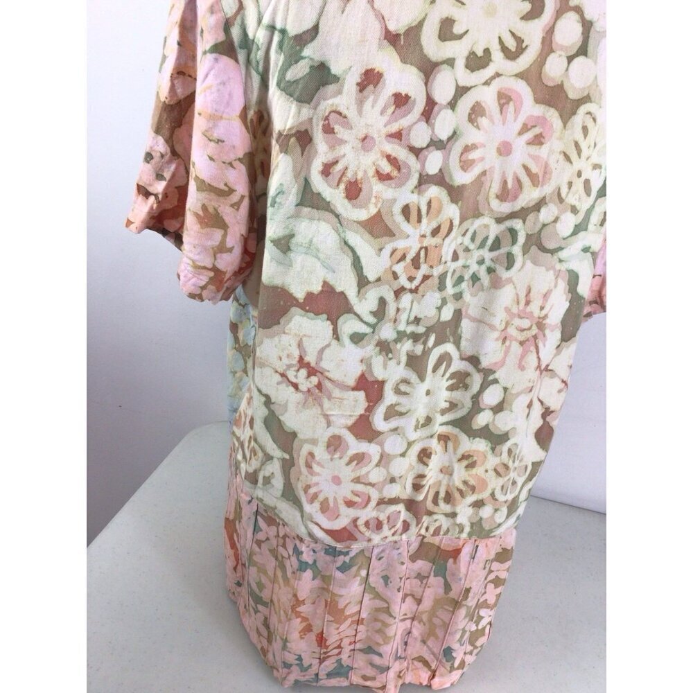 Winter Sun Floral Shirt Boho Lagenlook Womens Medium - Picture 2 of 6